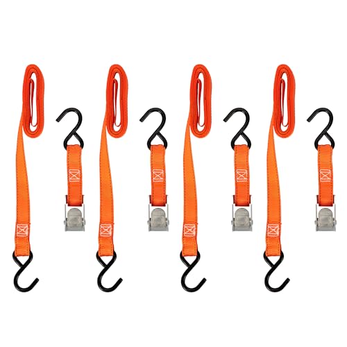 Keeper 5105 10 'Cam Buckle Tie-Down, 300 Lb. Wll (900 Lbs. Break Strength), 4 Pk, I-Pack