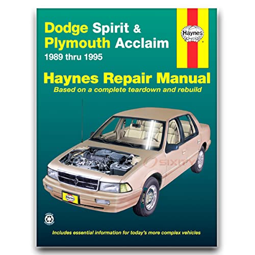 Plymouth Acclaim & Dodge Spirit Automotive Repair Manual: Models Covered : All Plymouth Acclaim/Dodge Spirit Models 1989 Through 1995