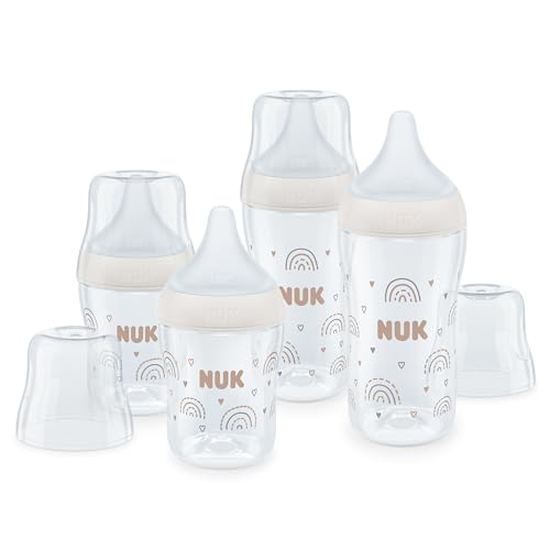Nuk Set Biberon Perfect Match | 3+ Mesi | Si Adatta Al Palato Del Bambino | Controllo Della Temperatura | Sfiato Anti-Colica | 150 Ml E 260 Ml | Senza