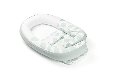 Babymoov Doomoo Cocoon - Riduttore Neonato Leaves Aqua Green, Evolutivo, Traspirante, 0-8 Mesi