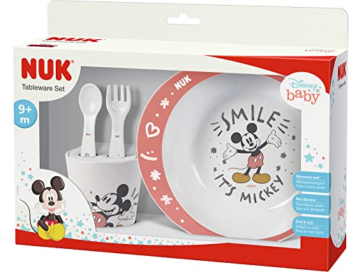 Nuk Disney Mickey Set Pappa | 6+ Mesi | Include Piattino, Forchettina, Cucchiaino E Tazza | | 4 Pezzi