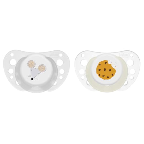 Chicco Physioforma Succhietto Air Grigio Lumi, Ciuccio 16-36 Mesi, Si Illumina Al Buio, Tettarella In Silicone, Anatomico E Funzionale, Supporta La Re