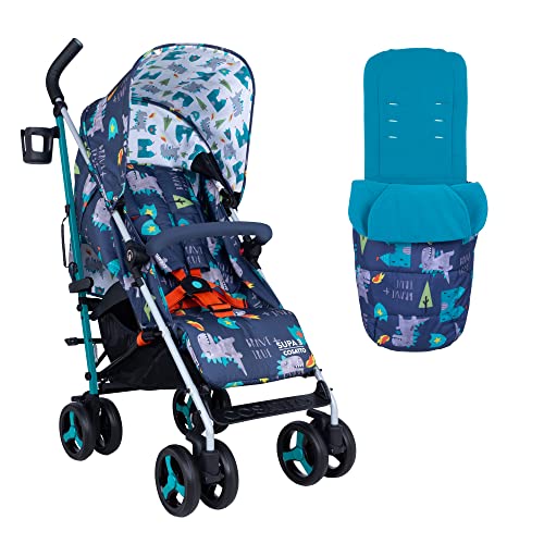 Cosatto Supa 3 Pushchair – Lightweight Stroller From Birth To 25Kg - Compact Fold, Shopping Basket, Footmuff (Dragon Kingdom)
