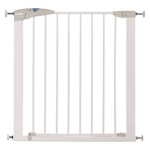 Munchkin Lindam Axis Cancelletto Con Chiusura Di Sicurezza Per Bambini, Barriera Per Scale E Vani Porta, Fissaggio A Pressione Senza Viti, Larghezza D