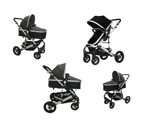 Passeggino Carrozzina Pieghevole Nero 2In1 Per Bambini Buggy Stroller Poussette
