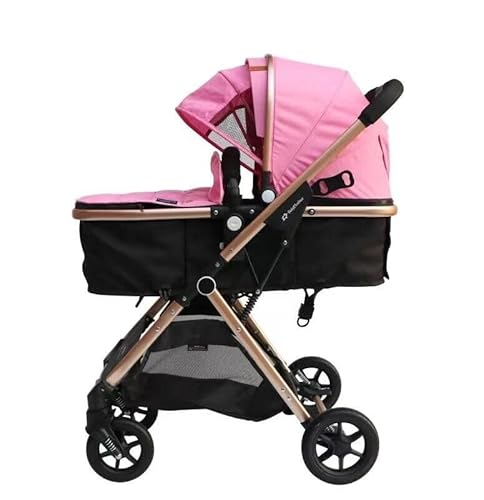 Passeggino Carrozzina Pieghevole Rosa 2In1 Per Bambini Buggy Stroller Poussette