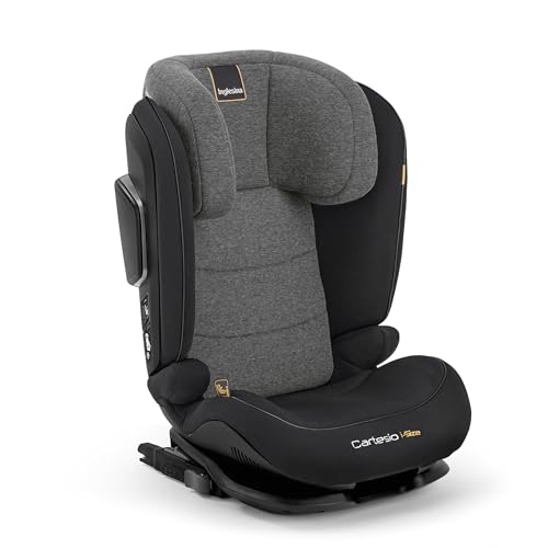 Inglesina Cartesio I-Size Seggiolino Auto, Isofix, Per Bambini Da 3 A 12 Anni Circa, Dai 100 Ai 150 Cm, Vulcan Black
