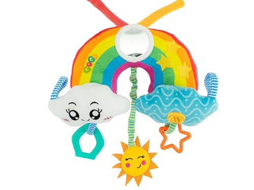 Teorema - Carillon Neonati Arcobaleno Con Massaggia Gengive, Ganci, Specchietto E Melodia Per La Nanna