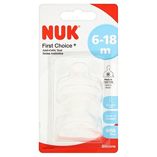Nuk First Choice+ Tettarelle In Silicone, Taglia 2, Medie 6-18 Mesi, 2Ea