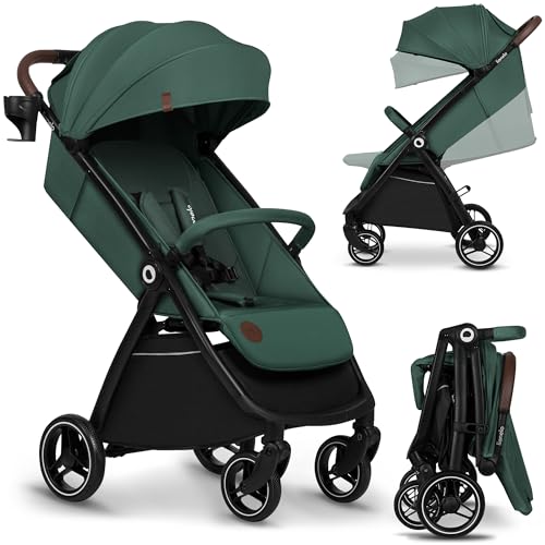 Lionelo Ingrid Passeggino Leggero Per Bambini Da 6Mesi A 4 Anni/22Kg Grandi Ruote 360° In Schiuma Eva Assorbimento Pieghevole Con Una Mano Schienale E