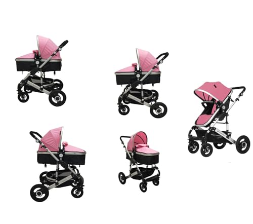 Passeggino Carrozzina Pieghevole Rosa 2In1 Per Bambini Buggy Stroller Poussette