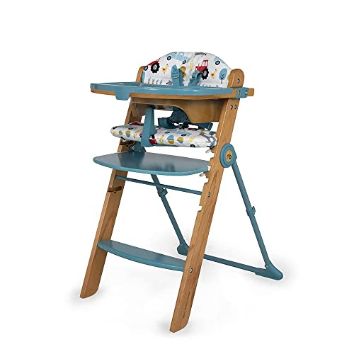 Cosatto Seggiolone In Legno A Nido D'Ape, 100 Kg, Seduta Multi Altezza, Pieghevole, Poggiapiedi Regolabile, Vassoio E Cuscinetti Per Sedili Rimovibili