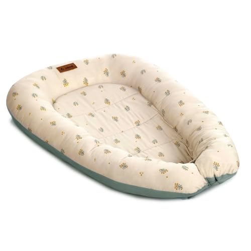 Jané Growing Cute, Nido Riduttore Per Bebè, Favorisce Lo Stato Di Sonno, Reversibile, Traspirante, Verde