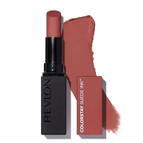 Revlon Colorstay Suede Ink Lipstick, Rossetto Opaco, A Lunga Durata, Formula No-Transfer, Arricchito Con Vitamina E, Resistente All'Acqua, 003 Want It