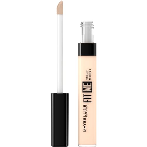 Maybelline New York Correttore Fit Me, Formula Liquida Leggera, Ottima Coprenza, Finish Anti Fatica, 05 Ivory, 6,8 Ml