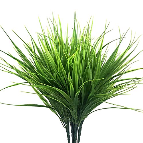 Buxiugk 4 Pezzi Artificiali Realistiche Plastica 37Cm, Erba Verde Di Grano Finta Arbusti Di Plastica Artificiale Per Esterno Giardino Delle Cucine Tav