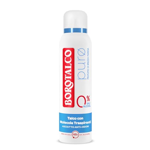 Borotalco, Deodorante Spray Puro Brezza Marina, Con Talco Con Molecole Traspiranti, Senza Alcool E Sali Di Alluminio, Asciutto Anti-Odori, 48H Di Effi