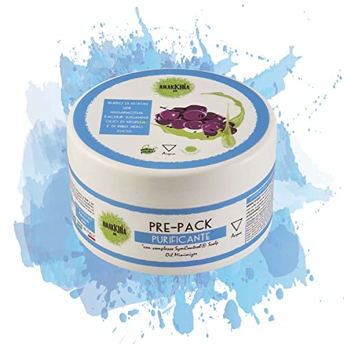 Anarkhia Bio Maschera Capelli Grassi - Trattamento Pre Shampoo Ristrutturante Con Burro Di Kokum Sidr Olio Di Ribes , Impacco Purificante E Nutriente 