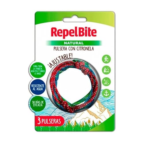 Repel Bite Natural Pulsera Antimosquitos De Cuerda Con Citronela 3 Unidades