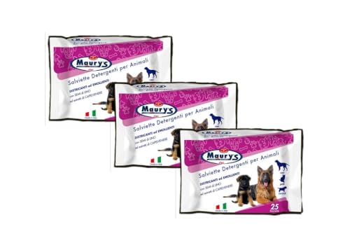 Maury'S Set 3 Confezioni Pet Salviette Detergenti Per Animali 25Pz Ciascuna