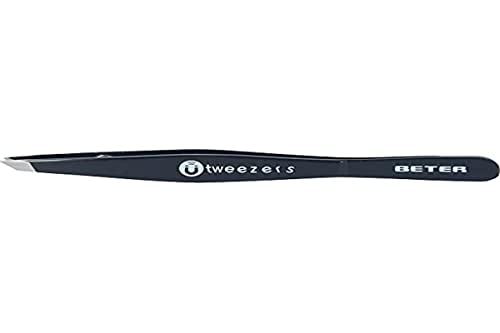 Pinza Depilar Magnética Punta Oblicua Negra