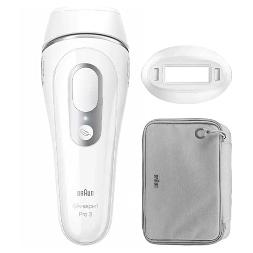 Braun Silk-Expert Pro 3 Pl3020 Ipl, Depilazione Domestica, Alternativa Alla Depilazione Laser, Rasoio Venus, 2 Teste, Regalo Per Donne, Bianco/Argento