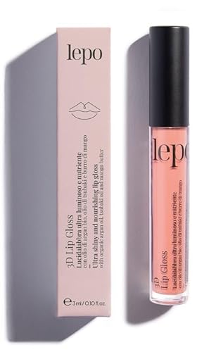 Lepo | 3D Lip Gloss, Lucidalabbra Ultra Luminoso E Nutriente N. 02 Toffee, Con Olio Di Argan Bio, Olio Di Tsubaki E Burro Di Mango