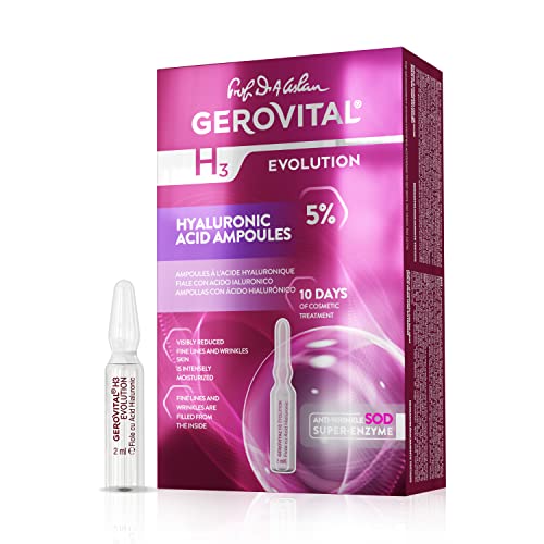 Siero Acido Ialuronico Puro Viso Al 5%, Non Iniettabile, Trattamento Antirughe, Molto Idratante, Effetto Rigenerante E Antiossidante, 10 Fiale X 2 Ml,