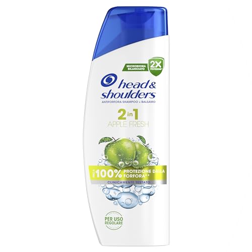Head & Shoulders Apple Fresh Shampoo E Balsamo Antiforfora 2 In 1 250Ml. Fino Al 100% Di Protezione Dalla Forfora, Clinicamente Testato. Uso Quotidian