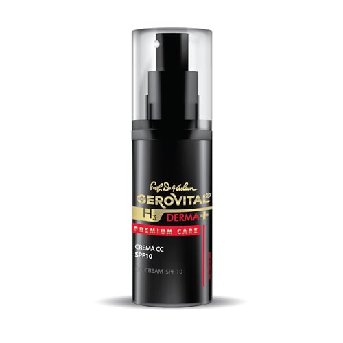 Crema Cc Viso Con Spf 10, Tonalità Media Adattabile Alla Pelle, Idrata, Copre Le Imperfezioni, Uniforma La Pelle, 30 Ml, Gerovital H3 Derma+ Premium C