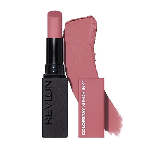 Revlon Colorstay Suede Ink Lipstick, Rossetto Opaco, A Lunga Durata, Formula No-Transfer, Arricchito Con Vitamina E, Resistente All'Acqua, 008 That Gi