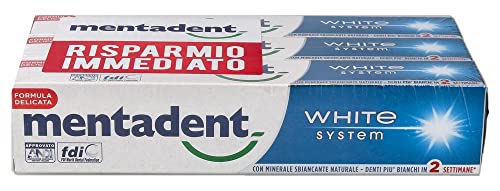 Mentadent Dentifricio White System Tripacco, 3X75Ml
