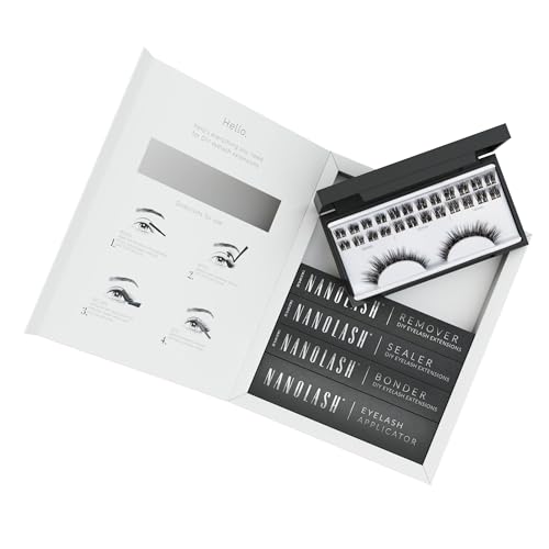 Starter Kit Per Extension Ciglia A Grappolo A Fai Da Te Nanolash - Diy Kit Completo Per Applicare Le Ciglia Finte A Casa, Extension Ciglia Fai Da Te (