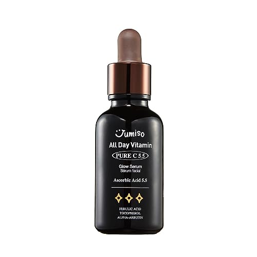 Jumiso All Day Vitamin Pure C 5.5 Glow Serum, L-Ascorbinsäure, Ferulasäure, Tocopherol, Alpha Arbutin, Pure Vitamin C Serum Für Dunkle Flecken, Matthe