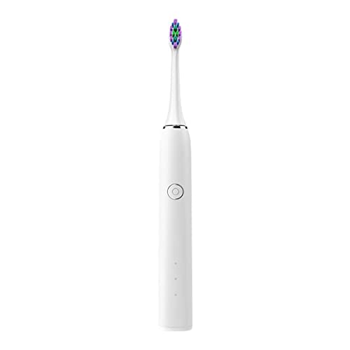 Helicia Spazzolino Elettrico Sonic Con 3 Modalità, 2 Testine Di Ricambio, Funzione Di Temporizzazione Automatica 2 Minuti, Design Ergonomico, Bianco