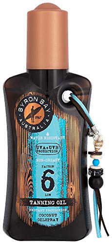 Byron Bay, Spray Solare All'Olio Di Cocco, Con Delizioso Profumo Di Cocco, Accessorio Indispensabile Per Le Vacanze, 200 Ml
