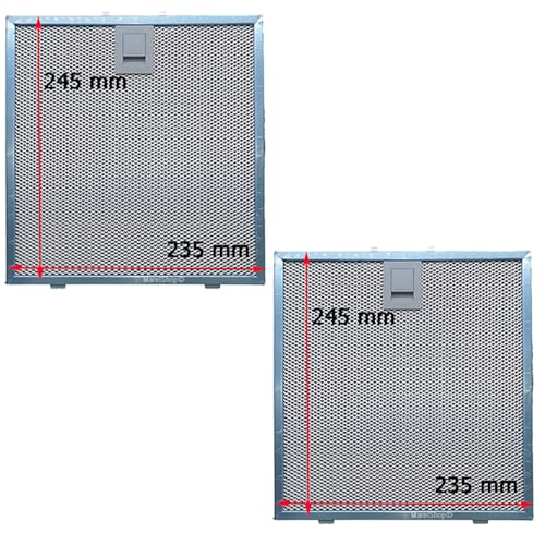 Marel Shop® - Filtro In Alluminio Per Cappa 2 Pezzi Compatibile Con Falmec 235 X 245 X 8 Mm