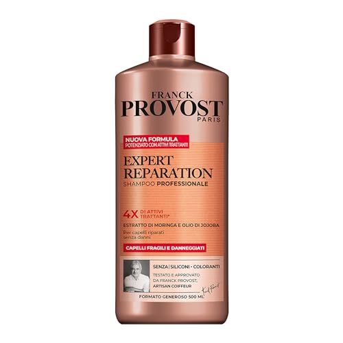 Franck Provost, Expert Reparation, Shampoo Professionale Per Capelli Danneggiati, Effetto Riparatore, Con Estratto Di Moringa E Olio Di Jojoba, 500 Ml