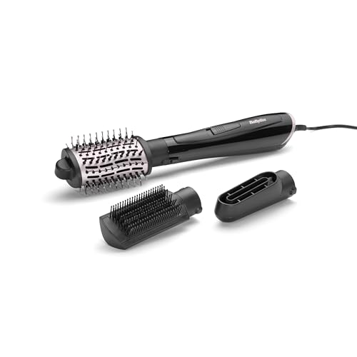 Babyliss As128E Spazzola Ad Aria Style Smooth 1000W, Asciuga, Modella E Crea Volume, Tutto In Uno, Funzione Ionica Anti-Crespo, 3 Accessori