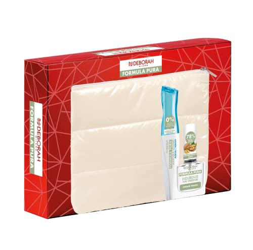 Deborah Milano - Set Regalo Donna Pochette Formula Pura, Include Mascara Aqua Wash A Struccaggio Rapido E Smalto Trattamento Unghie Indurente, N. 02