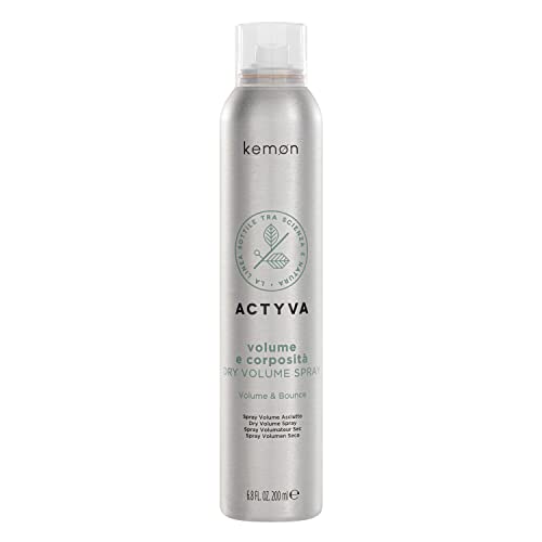 Kemon - Actyva Volume E Corposità Dry Volume Spray, Spray Volumizzante E Texturizzante Con Azione Rinfrescante E Tocco Asciutto - 200 Ml