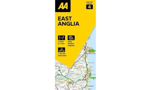 Road Map East Anglia (Aa Road Map Series 4) (Aa Road Map Britain) Map - Folded Map. 3 Miles To 1 Inch.: 1:200000: 04