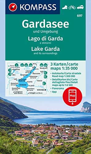 Cartina Escursionistica N. 697 Lago Di Garda E Dintorni; Set Di 3 Cartine: Inklusive Karte Zur Offline Verwendung In Der Kompass-App. Fahrradfahren.