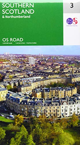 Southern Scotland Road Map | Northumberland | Ordnance Survey | Os Road Map 3 | Drive Scotland | Scenic Routes | Beaches | Maps | Adventure