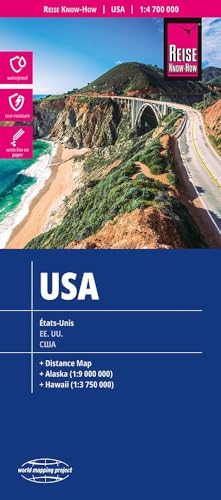 Reise Know-How Landkarte Usa 1 : 4.700.000: Reiß- Und Wasserfest (World Mapping Project)