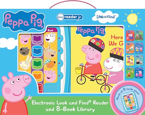Peppa Pig - Electronic Me Reader Jr And 8 Look And Find Sound Book Library - Pi Kids
