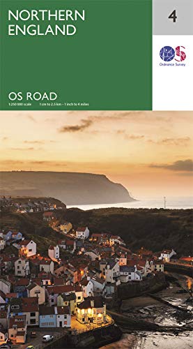 Northern England Road Map | Lake District & Yorkshire Dales | Ordnance Survey | Os Road Map 4 | Drive England | Scenic Routes | Beaches | Maps | Adven