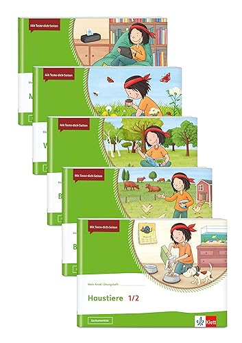 Paket Sachunterricht 1/2: 5 Hefte Im Paket: Haustiere | Bauernhoftiere | Bäume | Wiese | Medien Klasse 1/2