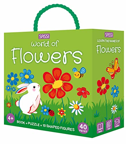 World Of Flowers. Q-Box. Con 10 Figure Sagomate. Con Puzzle