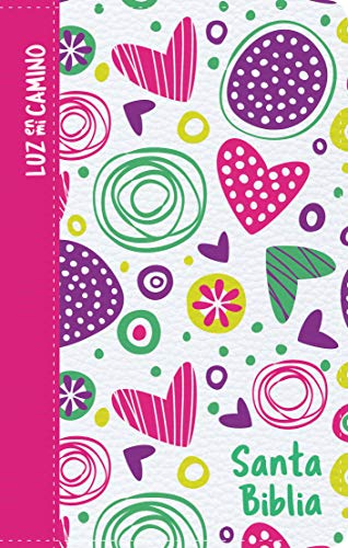Santa Biblia/ Holy Bible: Nueva Version Internacional, Corazones, Multicolor Símil Piel, Luz En Mi Camino / New International Version, Light In Bible